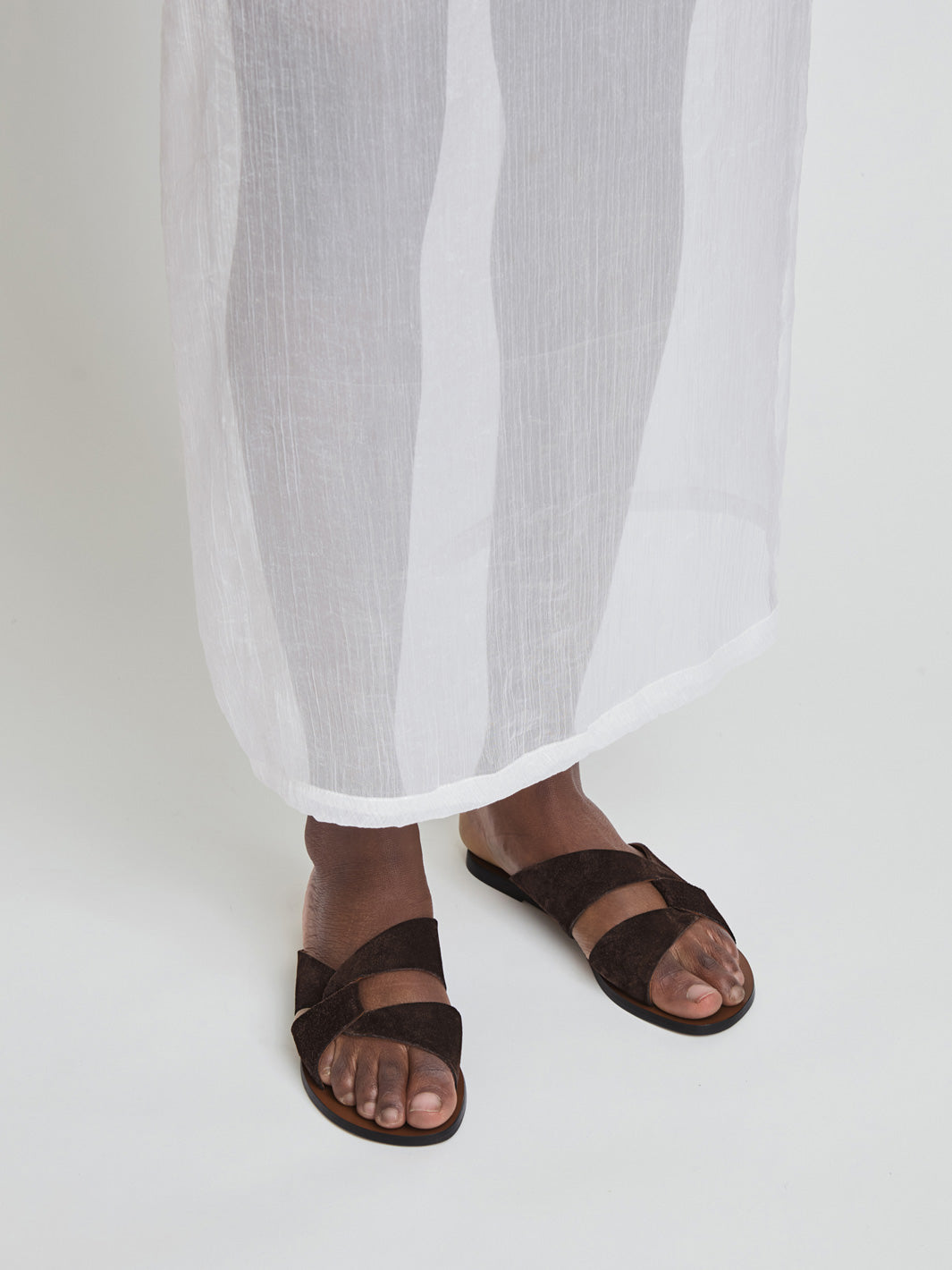 Allai Walnut Suede Flat sandals