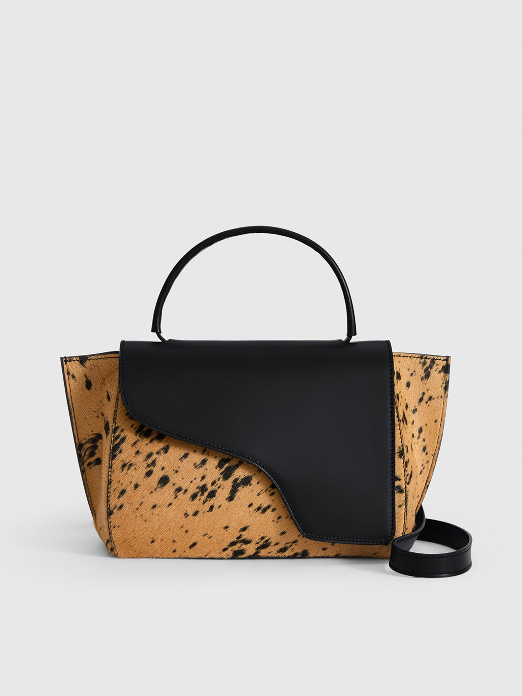 Arezzo Black/Cannella Printed Mini Cow/Leather Handbag