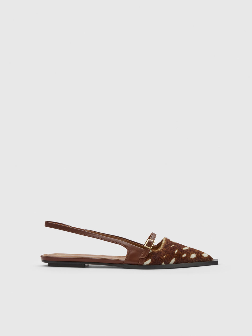 Cortina Cannella Printed Cerbiatto/Nappa Flat Slingbacks