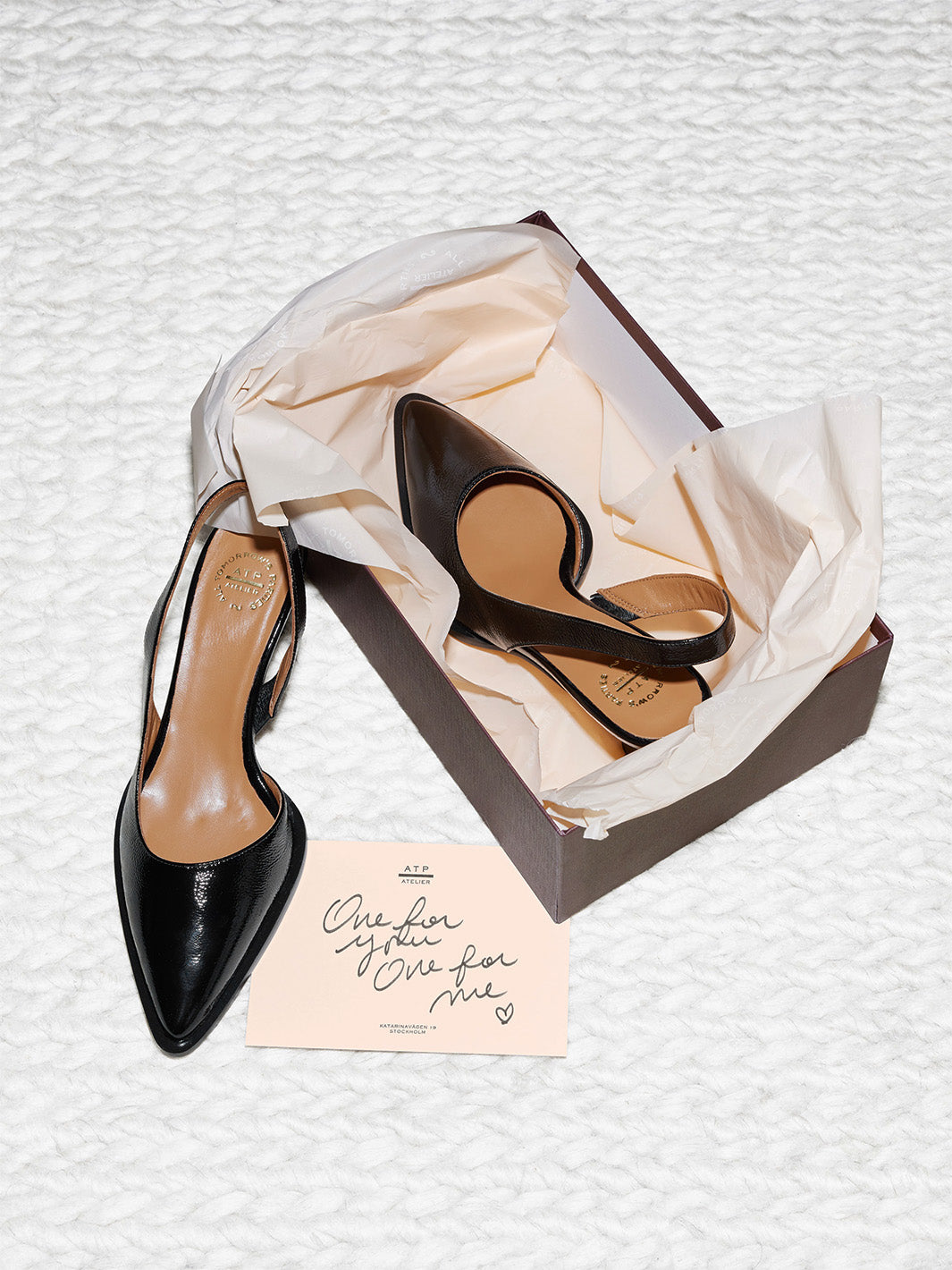 Desana Black Naplak Leather Slingbacks