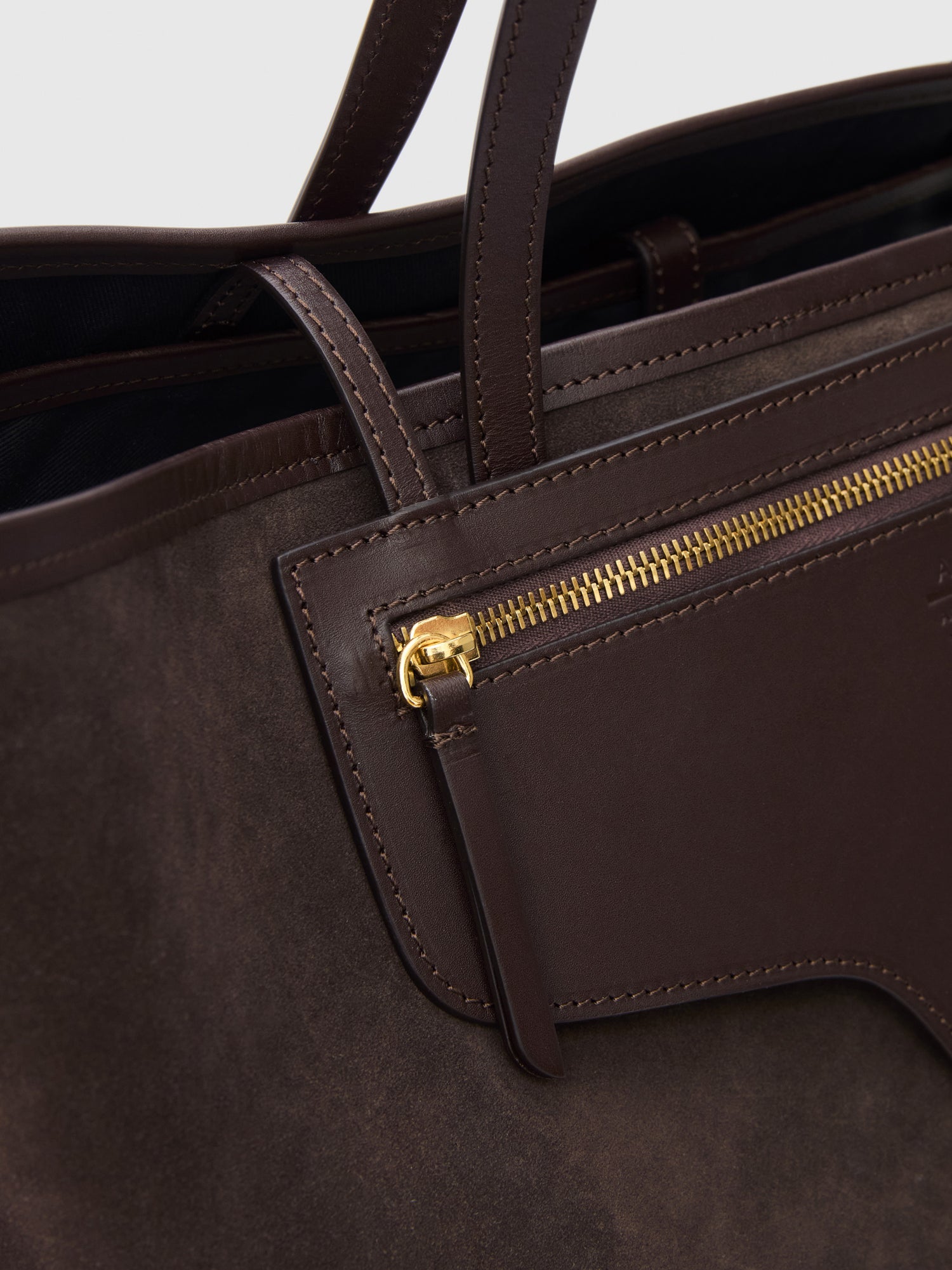Eraclea Walnut Suede/Leather Large tote bag