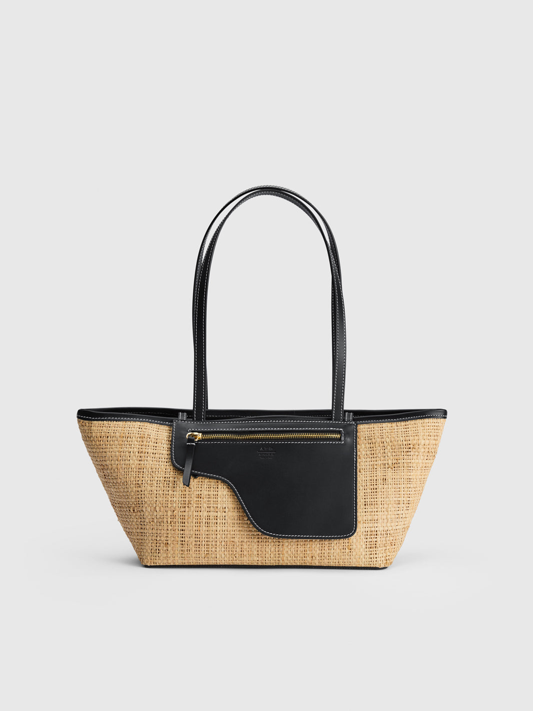 a*o様 Collaboration Shoulder Mini Tote Ba Gaiba Natural/Black Raffia/Leather Mini tote bag | ATP Atelier