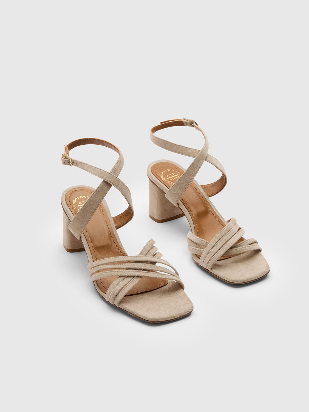 Ledro Cipria Suede Heeled Sandals