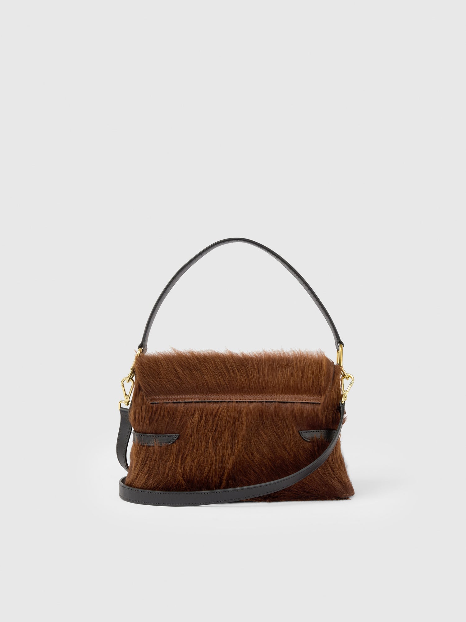 Lierna Cannella/Black Pony/Leather Shoulder bag