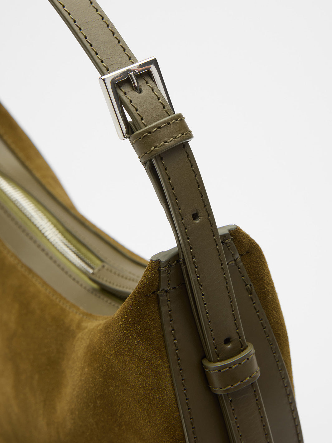 Liveri Muschio/Turtle Suede/Leather Small hobo bag