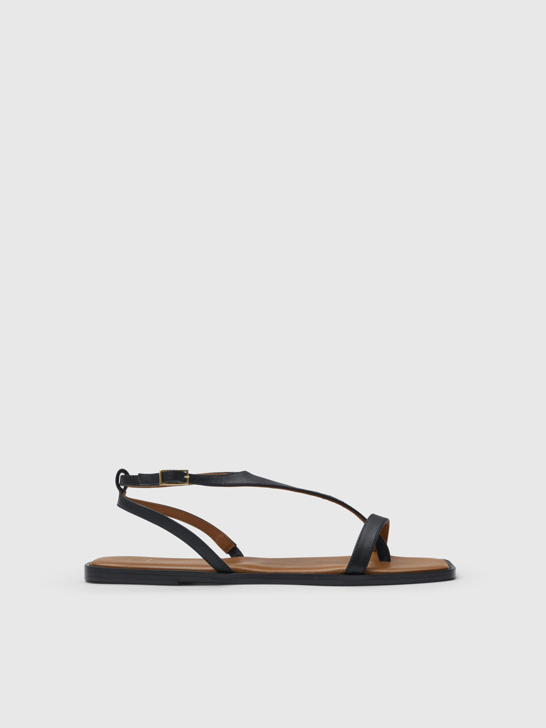 Livo Black Leather Strappy sandals