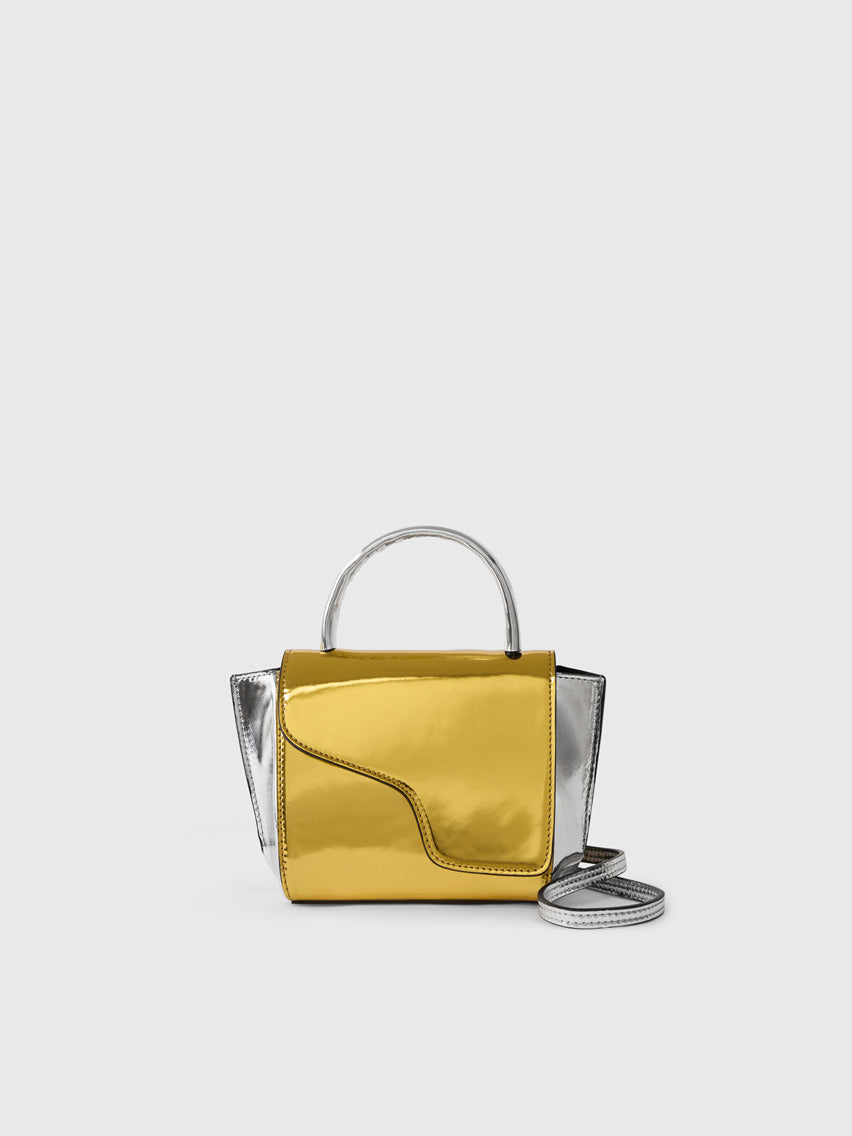 Montalcino Gold/Silver Metallic Leather Mini handbag