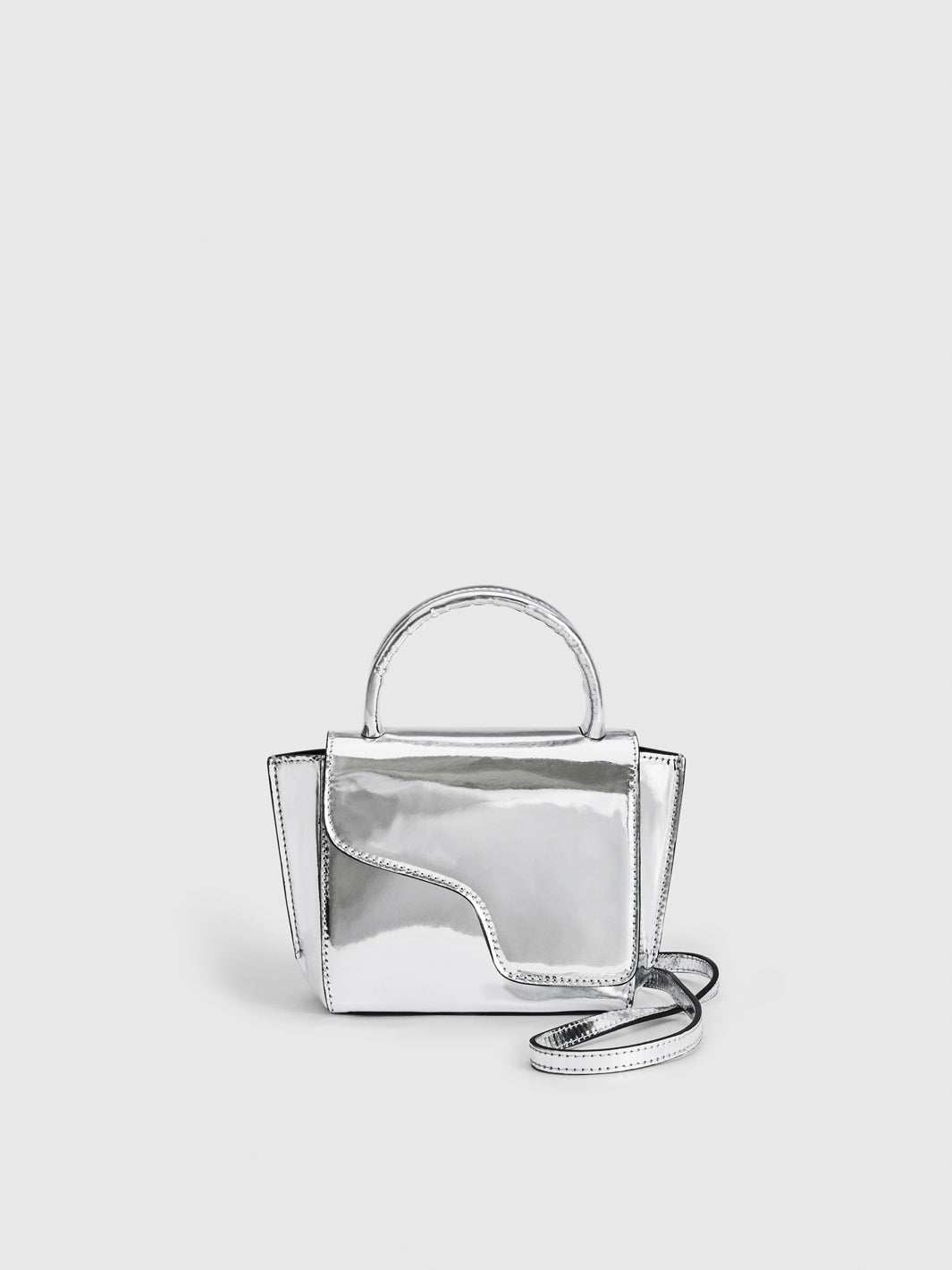 Montalcino Silver Metallic leather Mini handbag – ATP Atelier