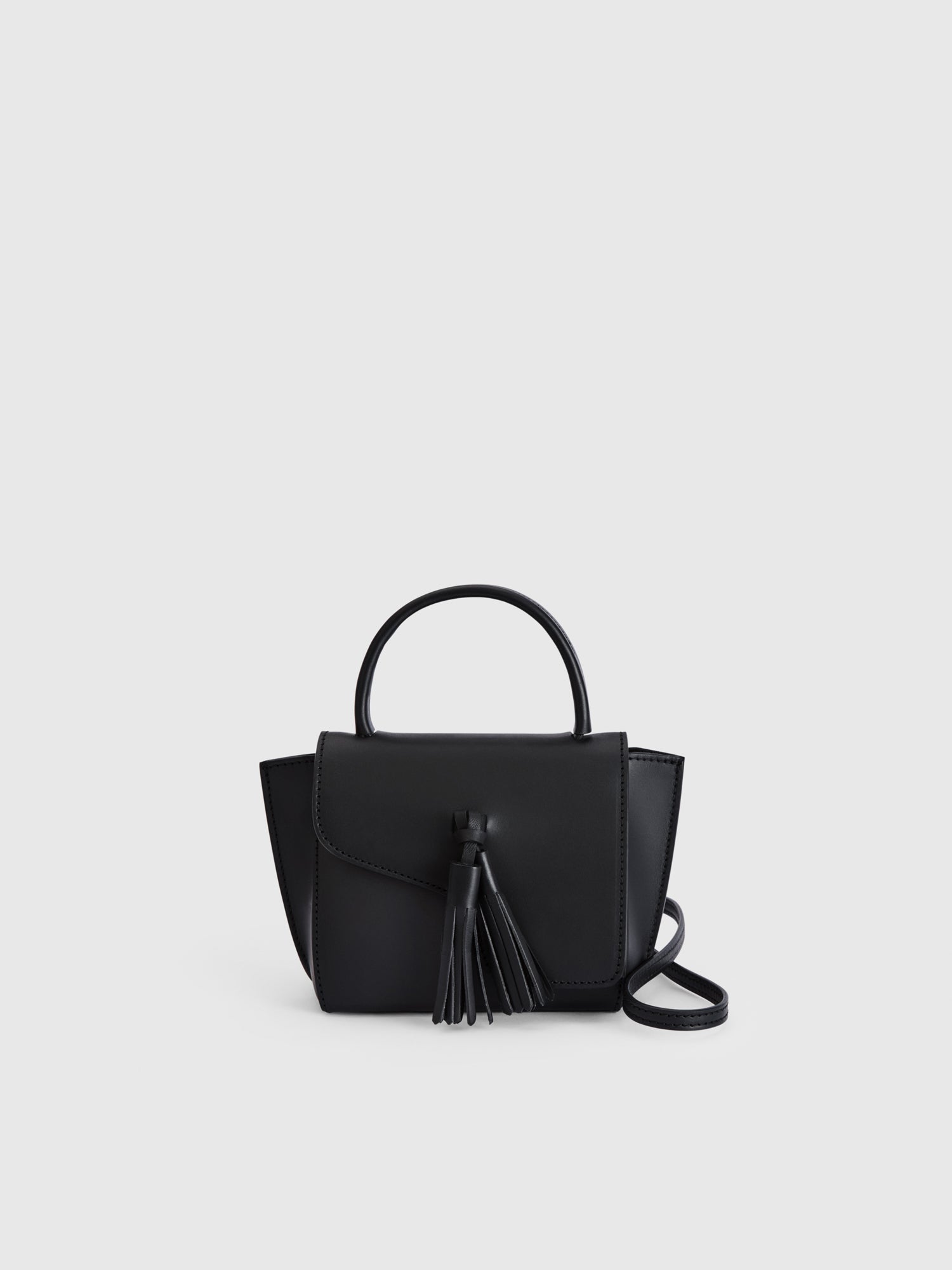Montalcino Tassel Black Leather Mini handbag