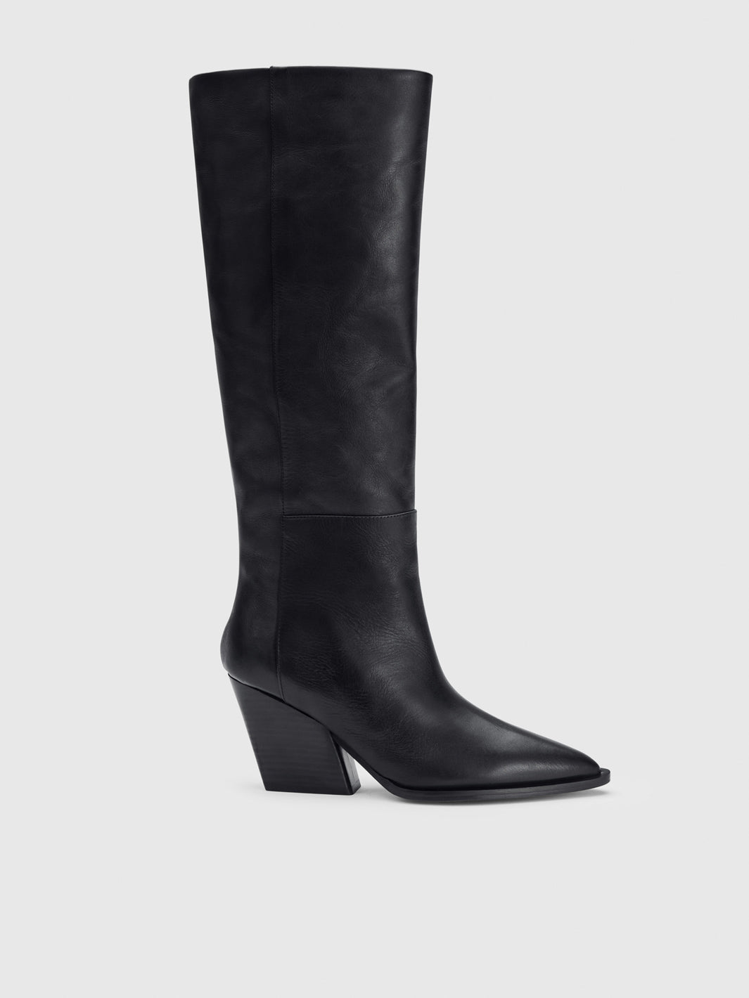 Black leather boots store
