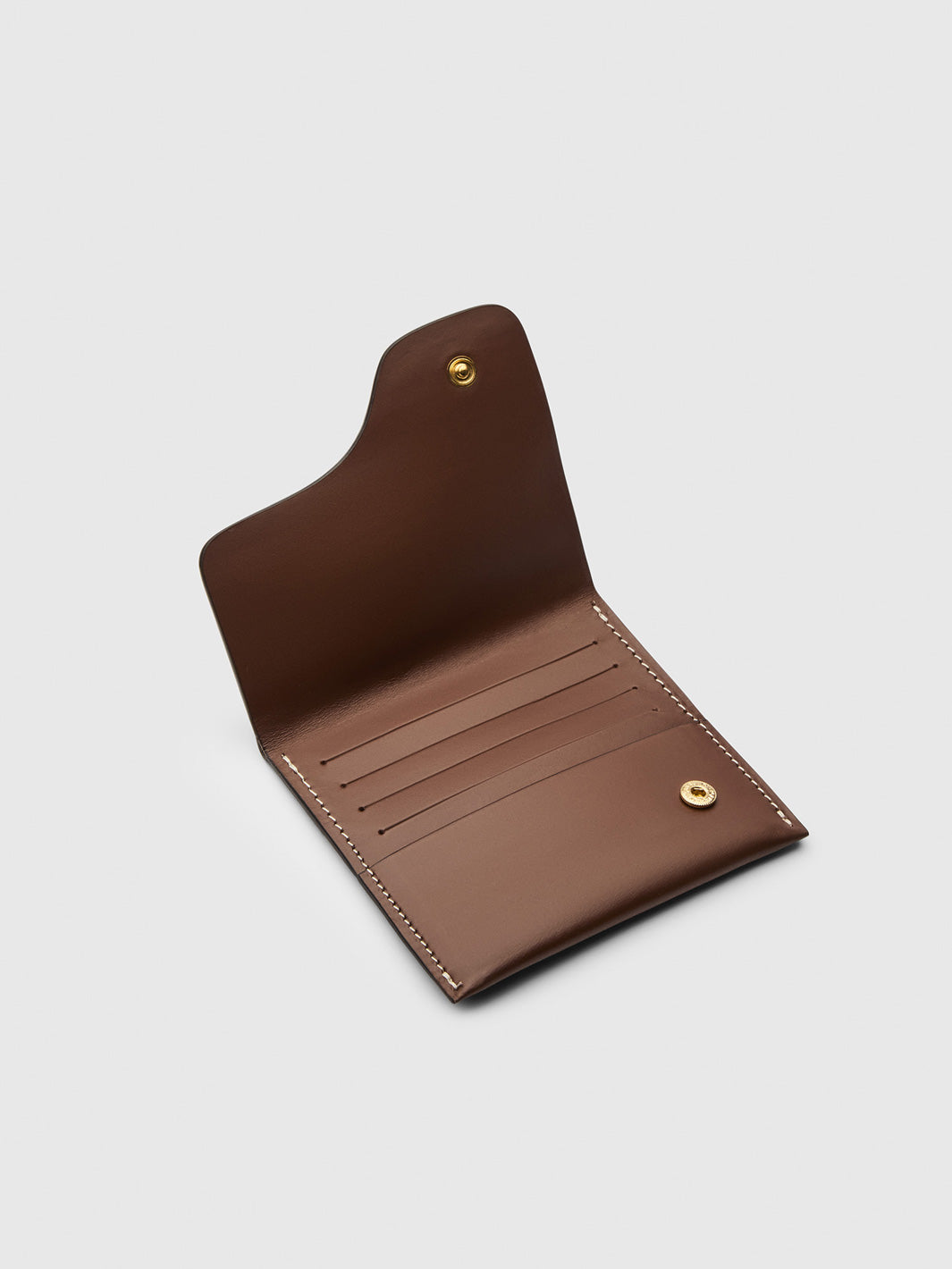 Olba Cannella/Contrast Stitch Leather Wallet