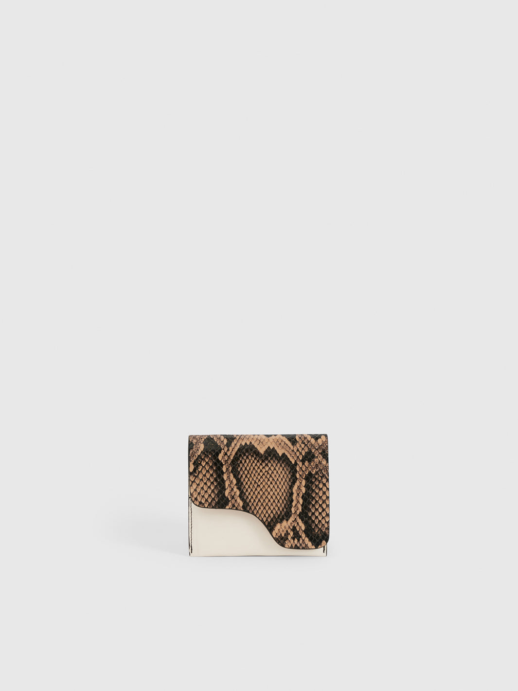 Olba Nocciola Linen Printed Snake Leather Wallet