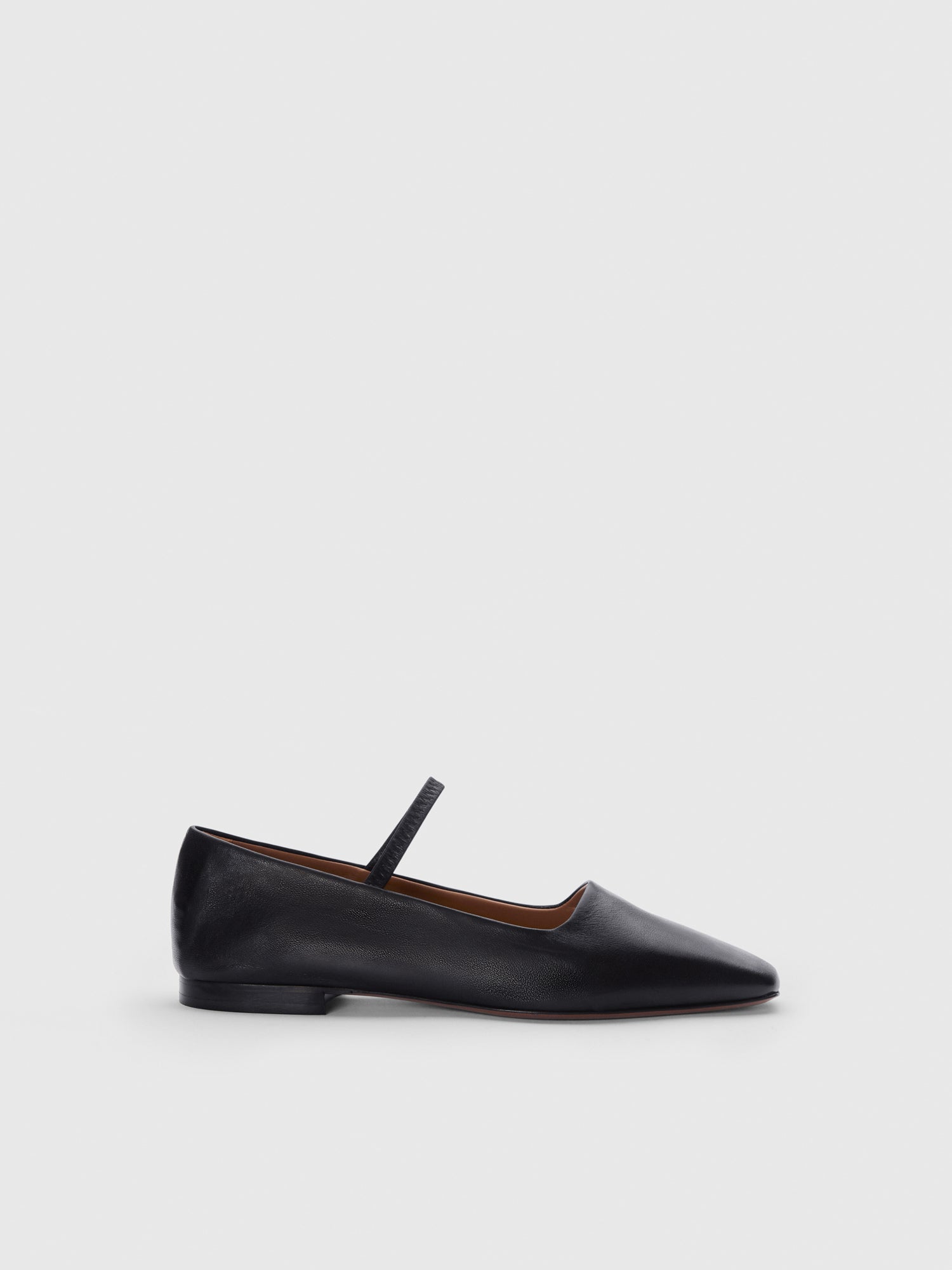 Petina Black Nappa Mary Jane Flats