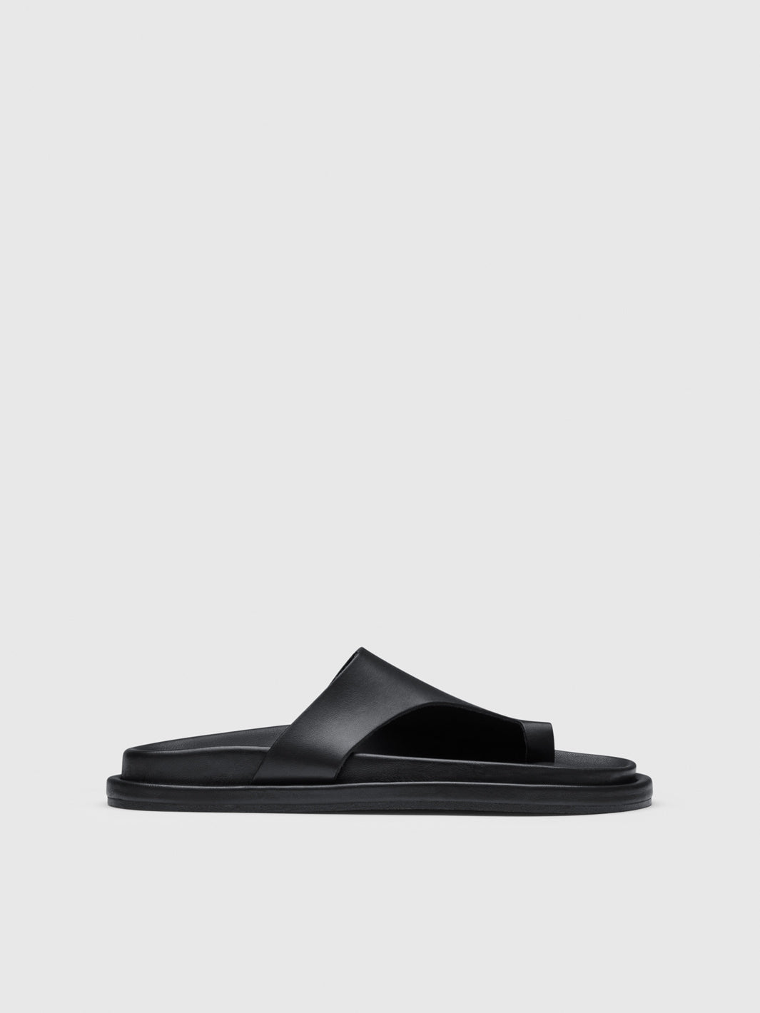 Rosanna Black Leather Comfy sandals | ATP Atelier | Official Site