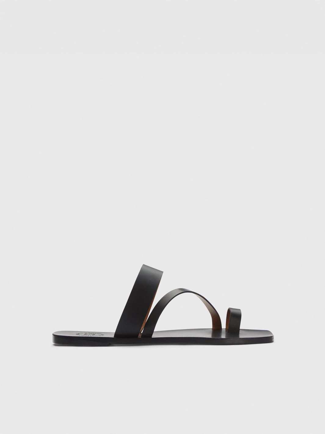Saletto Black Leather Flat sandals