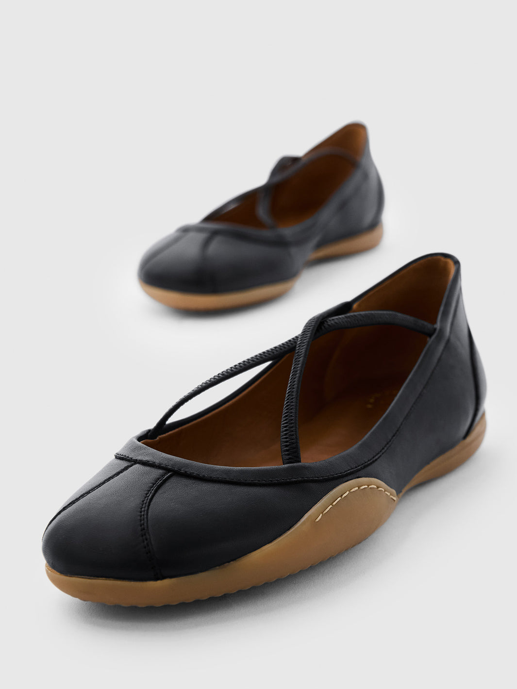 Sella Black Nappa Ballet flats