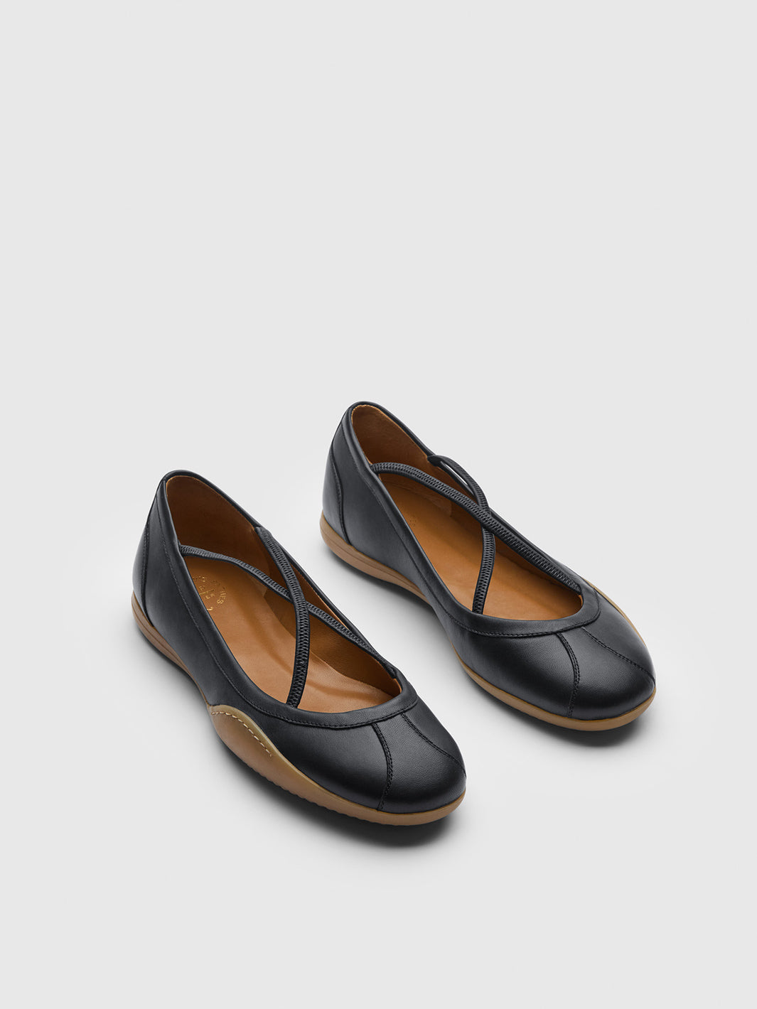 Sella Black Nappa Ballet flats