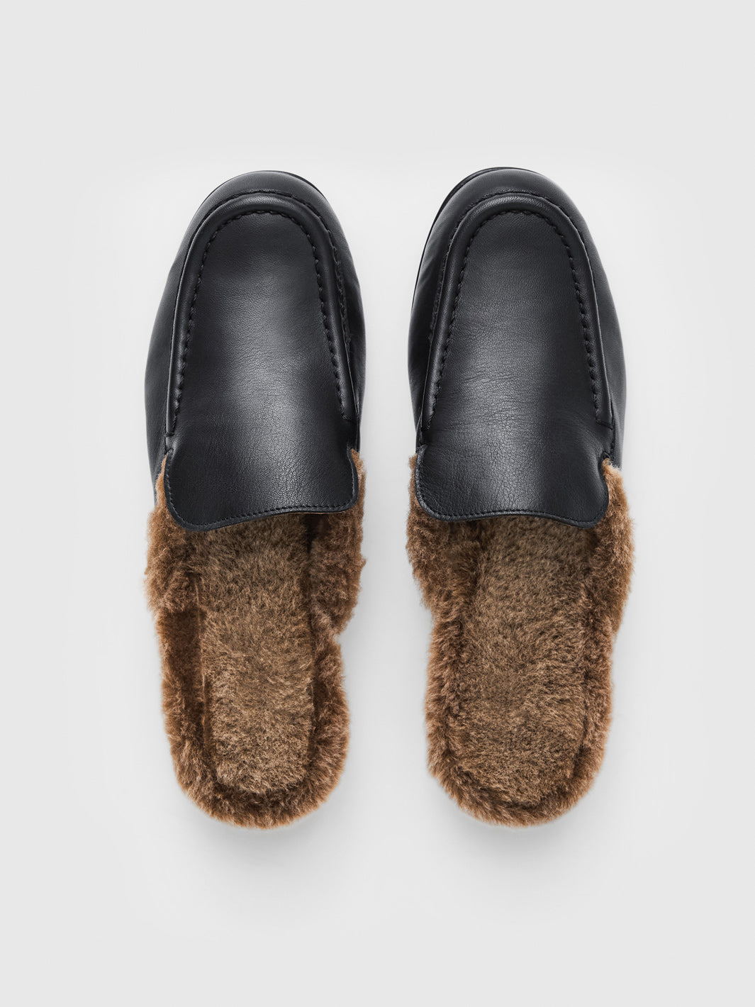Stibbio Black/Orsetto Shearling/Leather Slip-ins