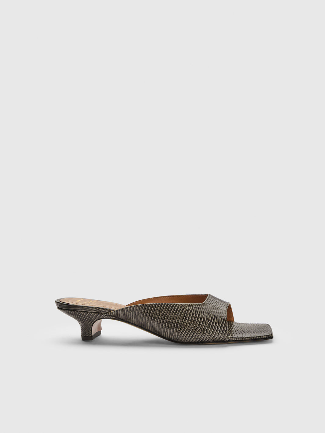 Tavenna Peltro Printed Lizard Kitten heels