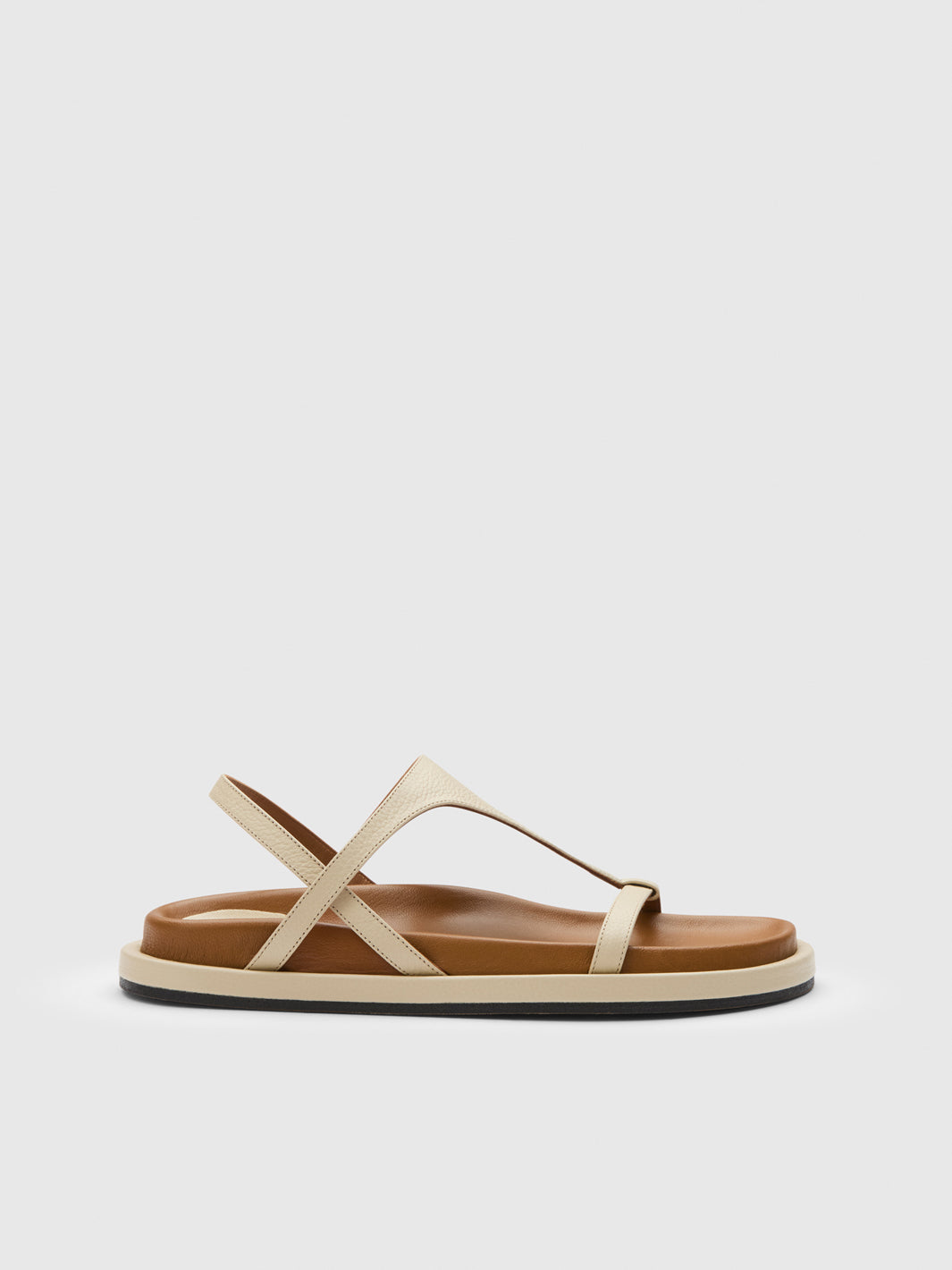 Ultimo Mandorla Grained Leather Comfy sandals