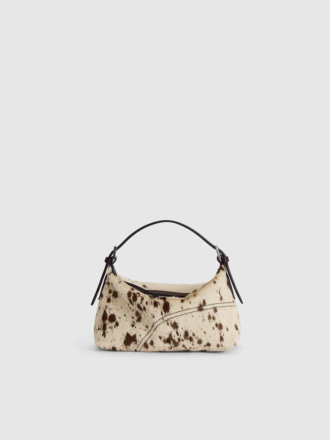 Vadena Mandorla/Walnut Printed Mini Cow/Leather Pouch