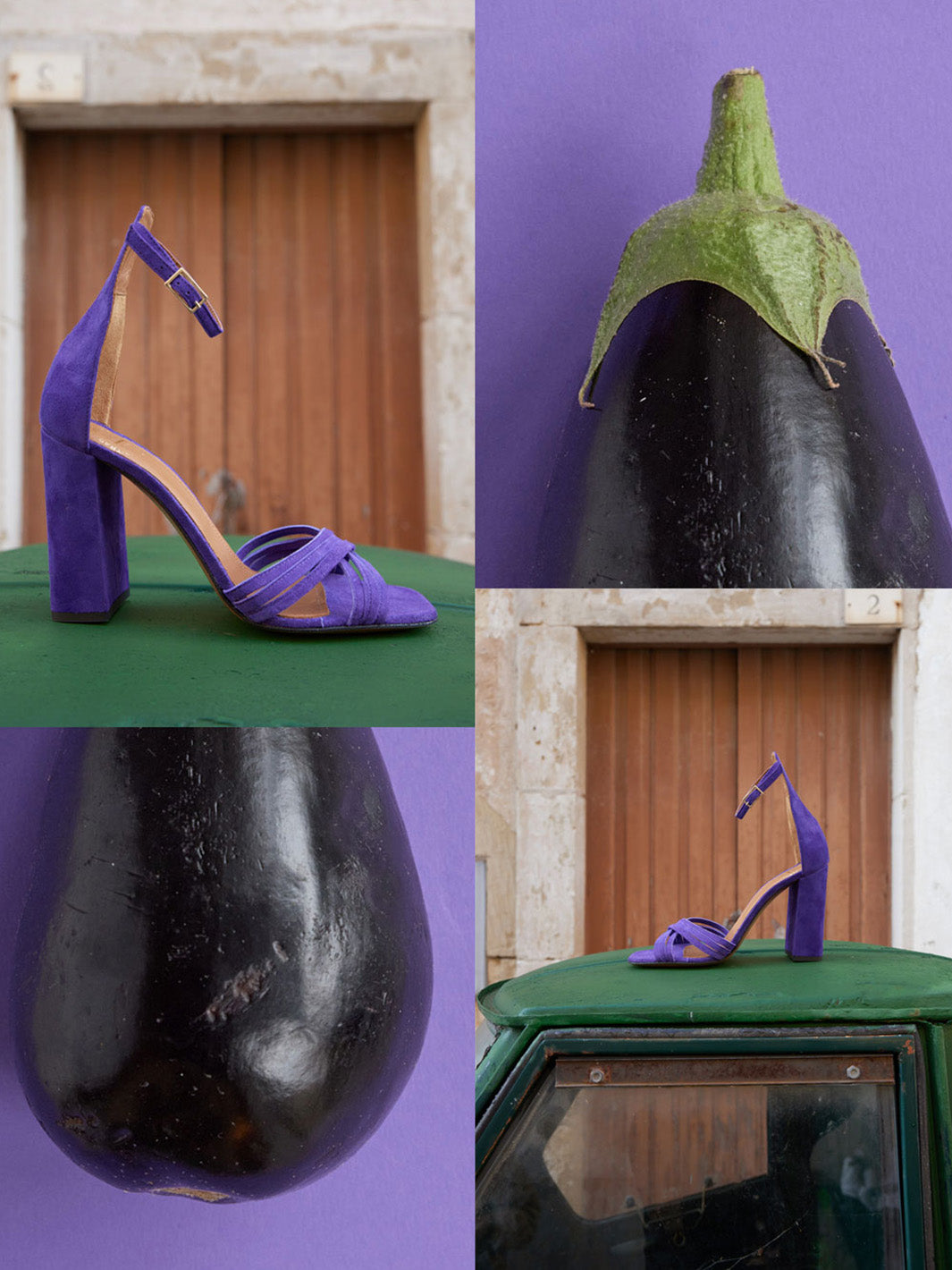 Drena Viola Suede Heeled sandals