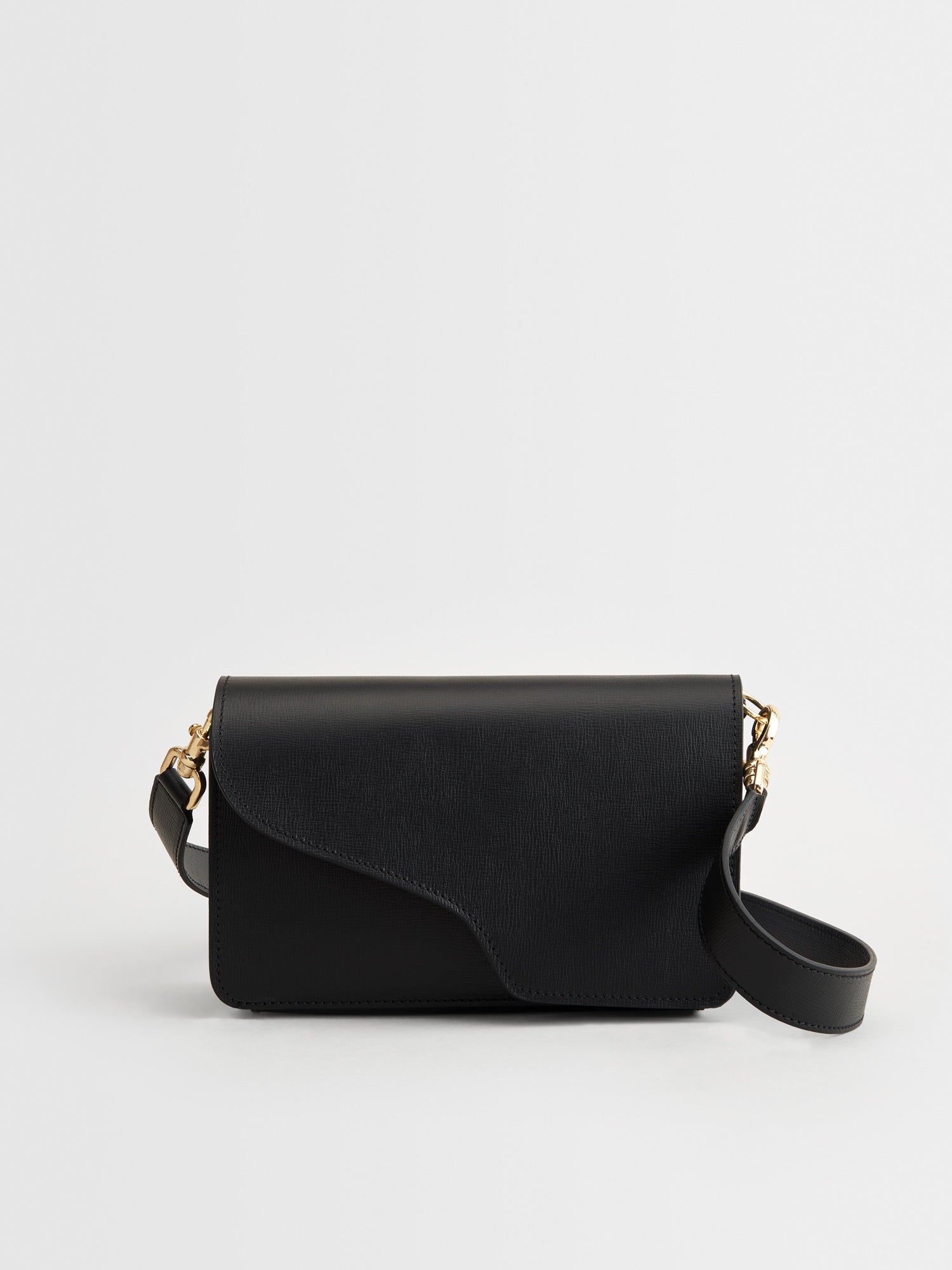 Black Saffiano Leather And Leather Shoulder Bag