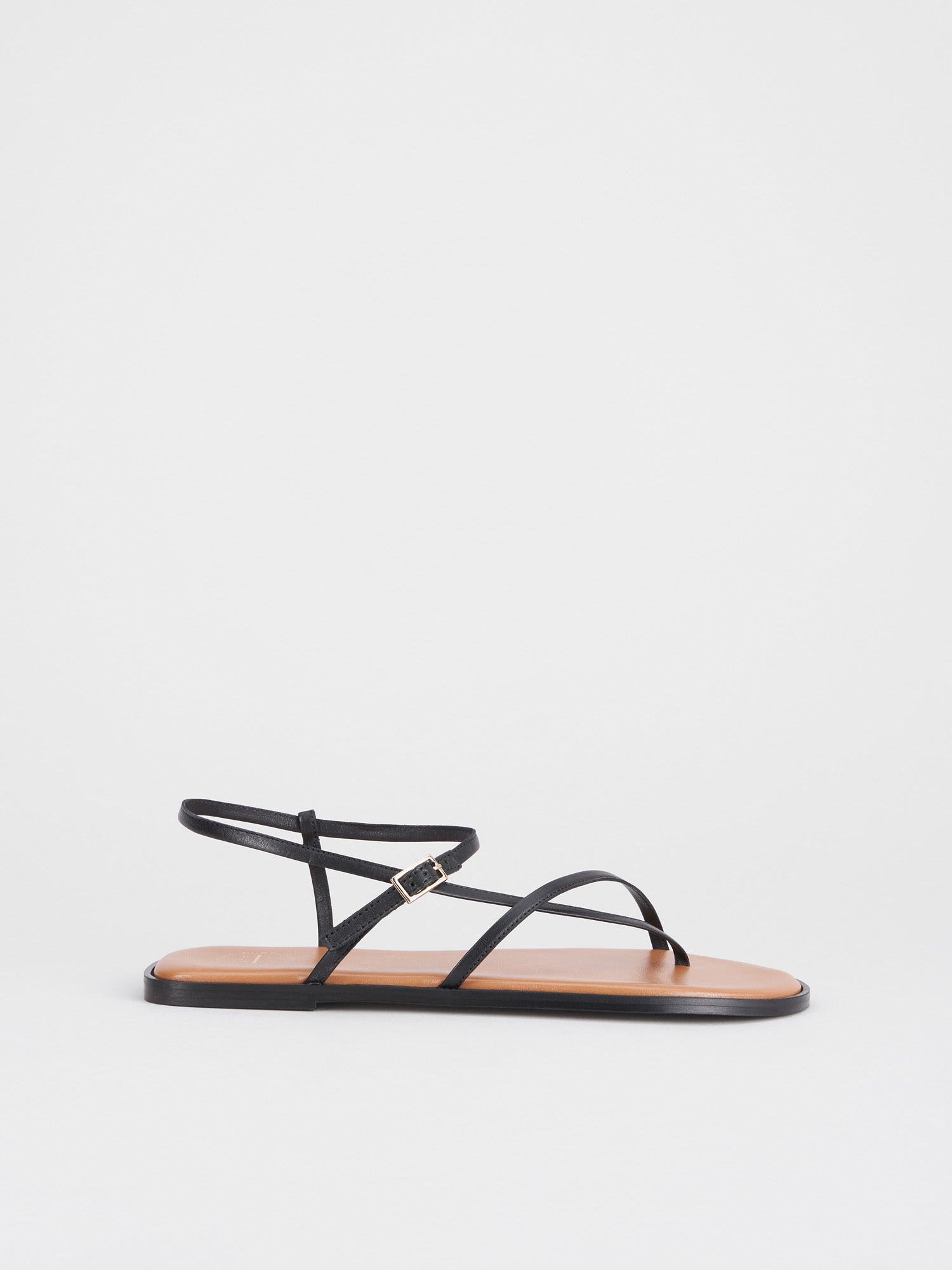 Capri Black Nappa Flat sandals – ATP Atelier