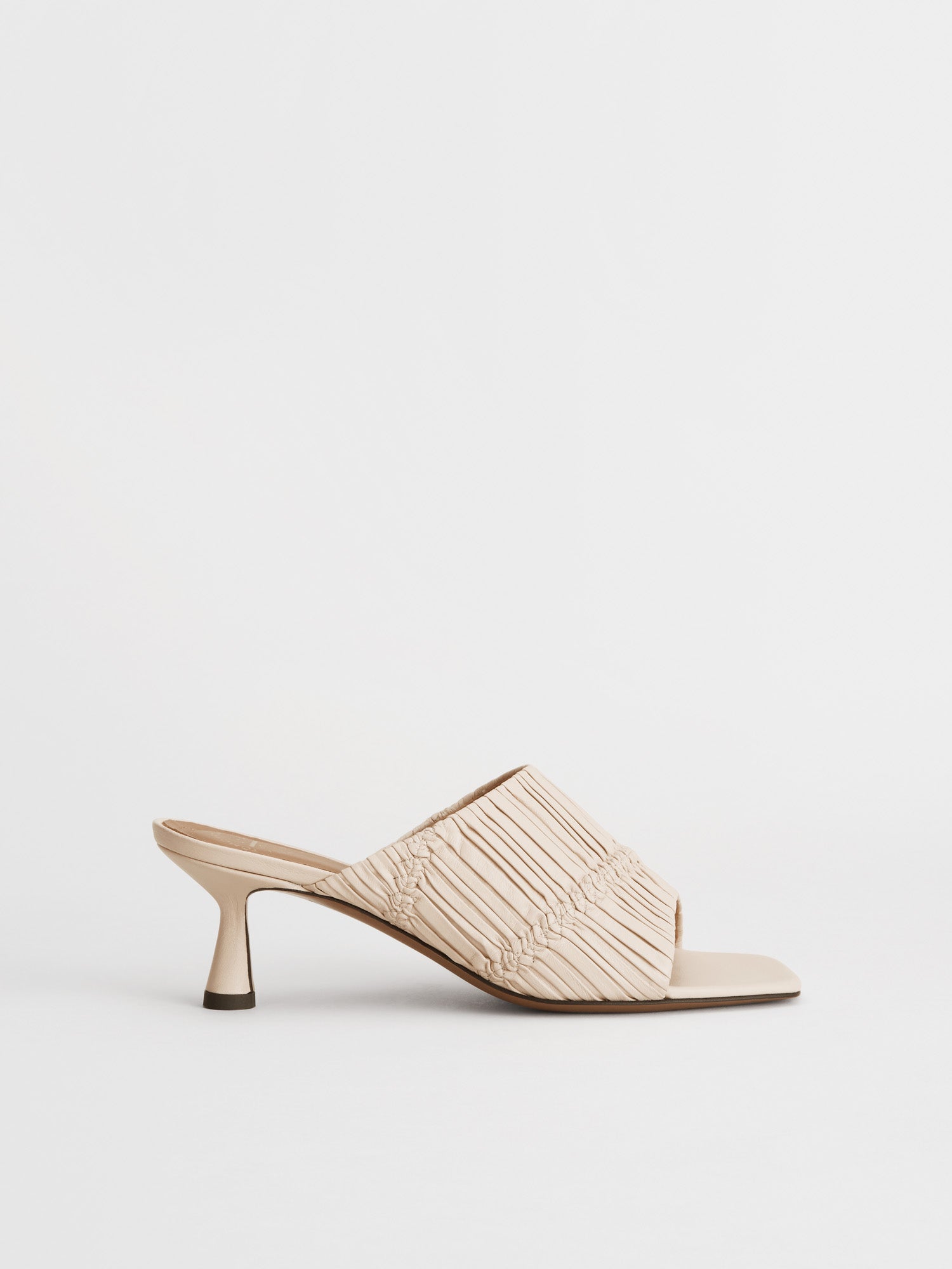 Caserta Limestone Nappa Plissé Heeled sandals