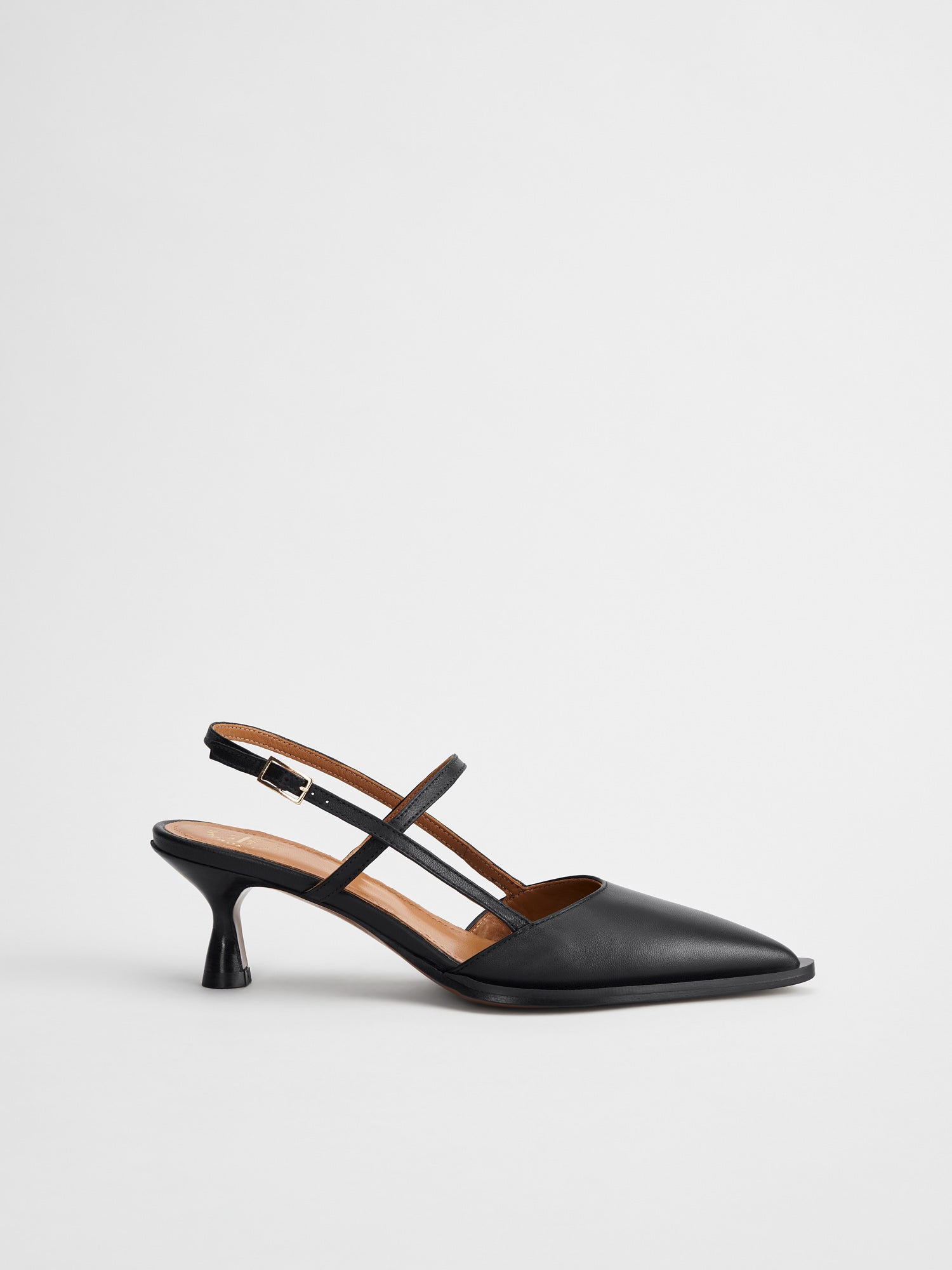 Dernice Black Nappa Slingbacks