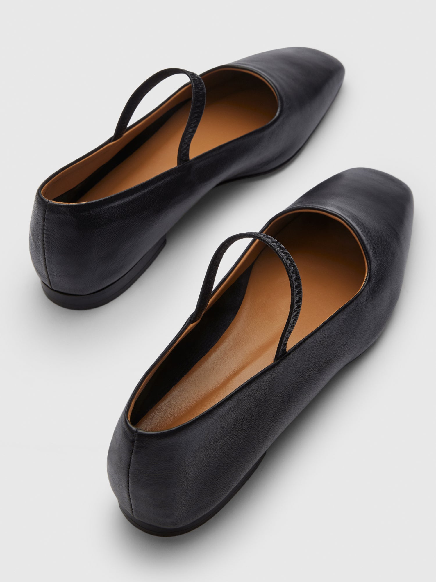 Petina Black Nappa Mary Jane Flats