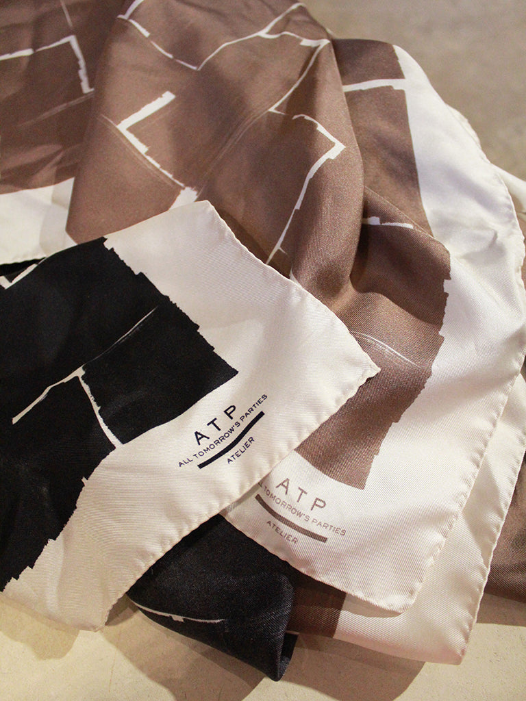 Bellagio Black White Silk Scarf