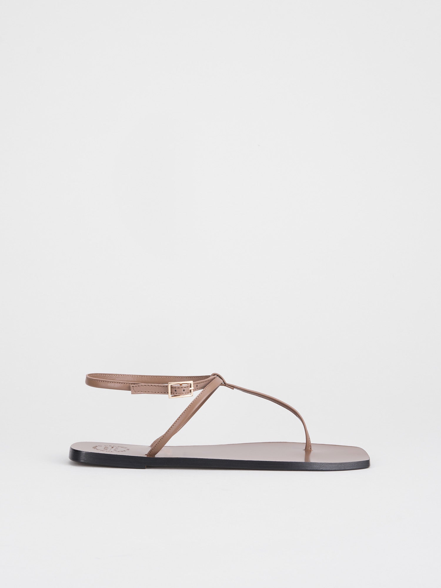 Alassio Hazelnut Nappa Flat sandals