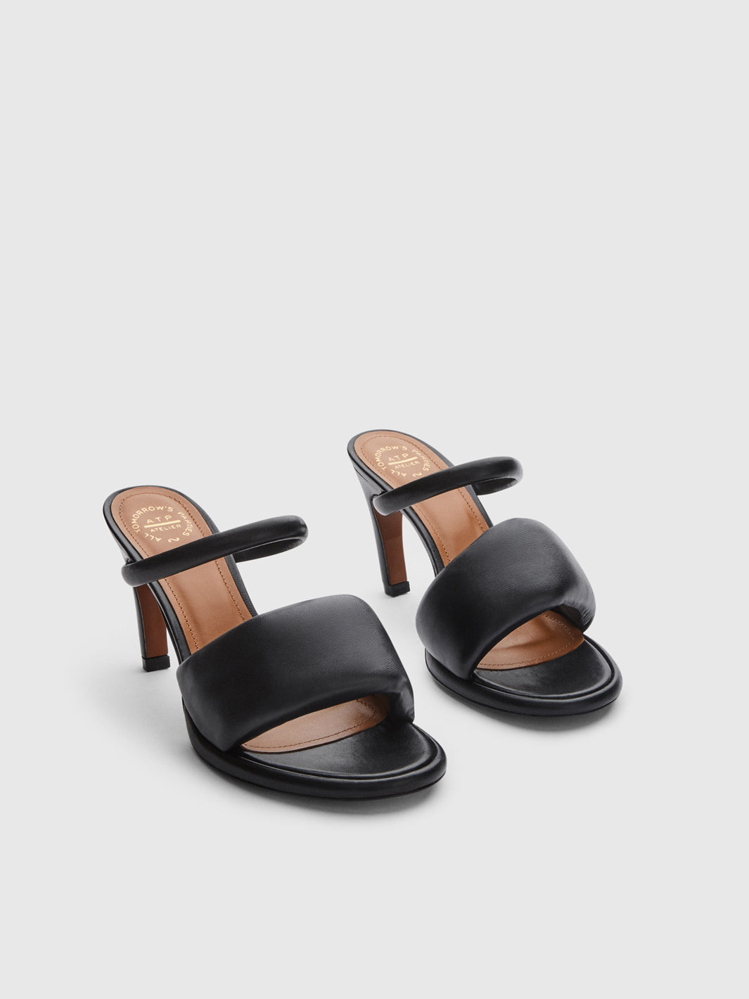 Agnone Black Nappa Heeled sandals