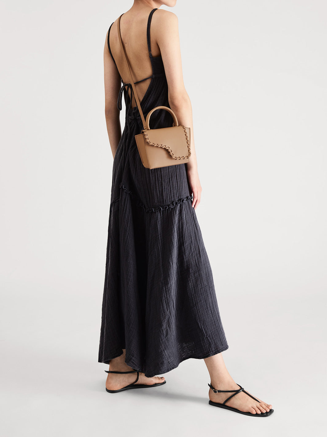 Alassio Black Nappa Flat Sandals ATP Atelier Official Site
