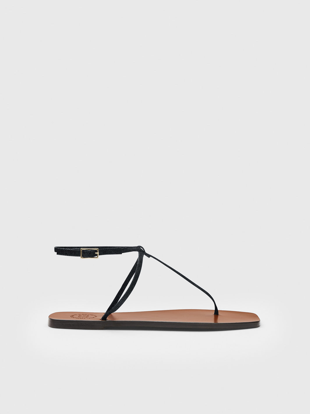 Alassio Black Suede Flat sandals