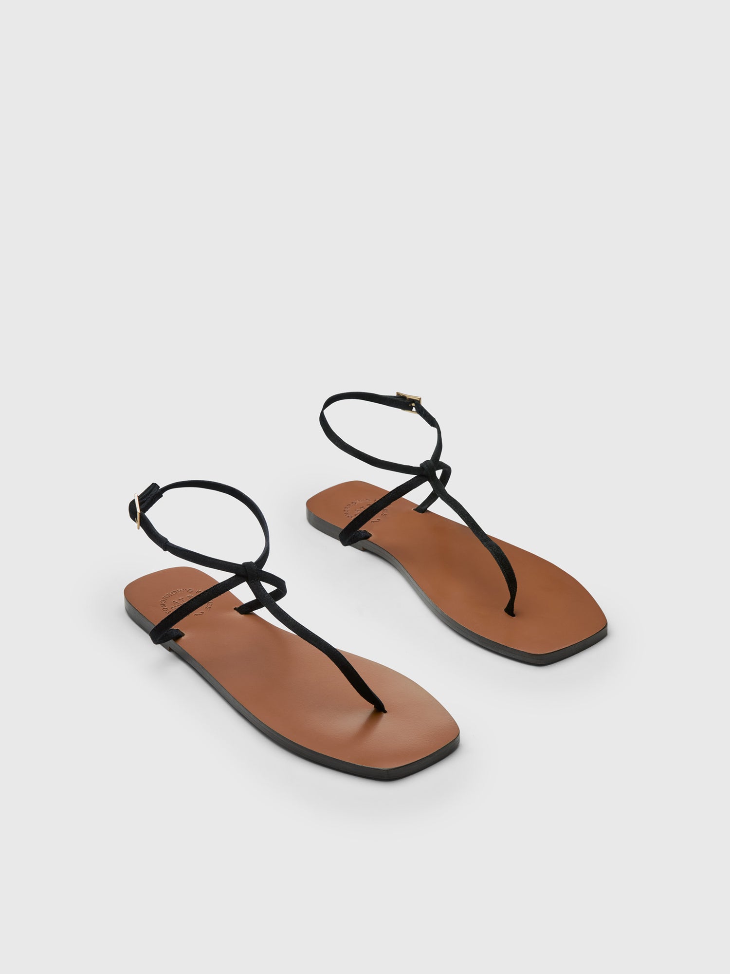 Alassio Black Suede Flat sandals