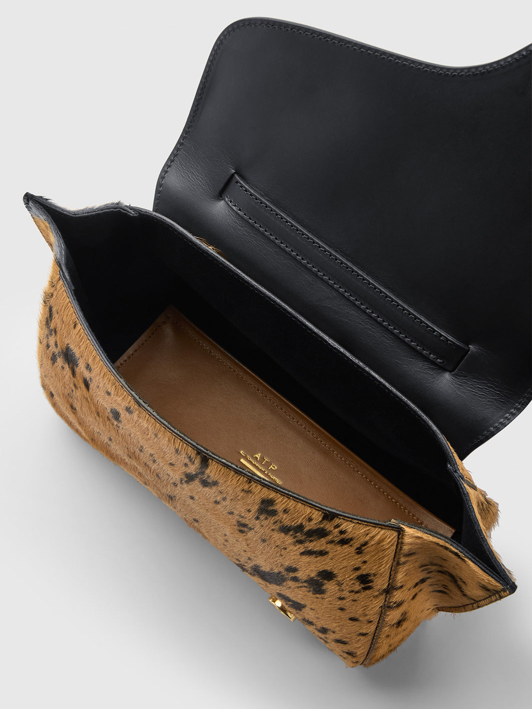 Arezzo Black/Cannella Printed Mini Cow/Leather Handbag