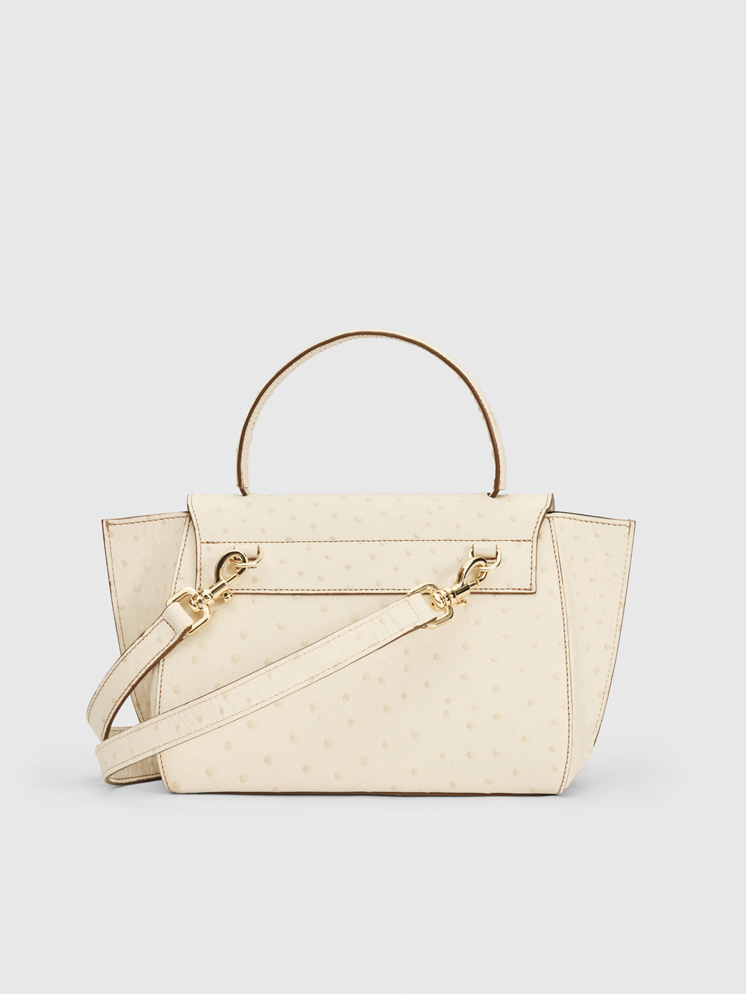 Arezzo Linen Printed Ostrich Handbag