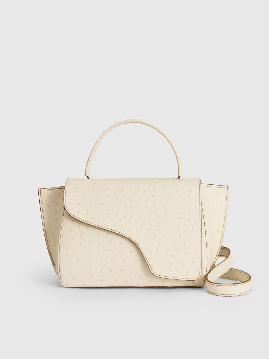 Arezzo Linen Printed Ostrich Handbag