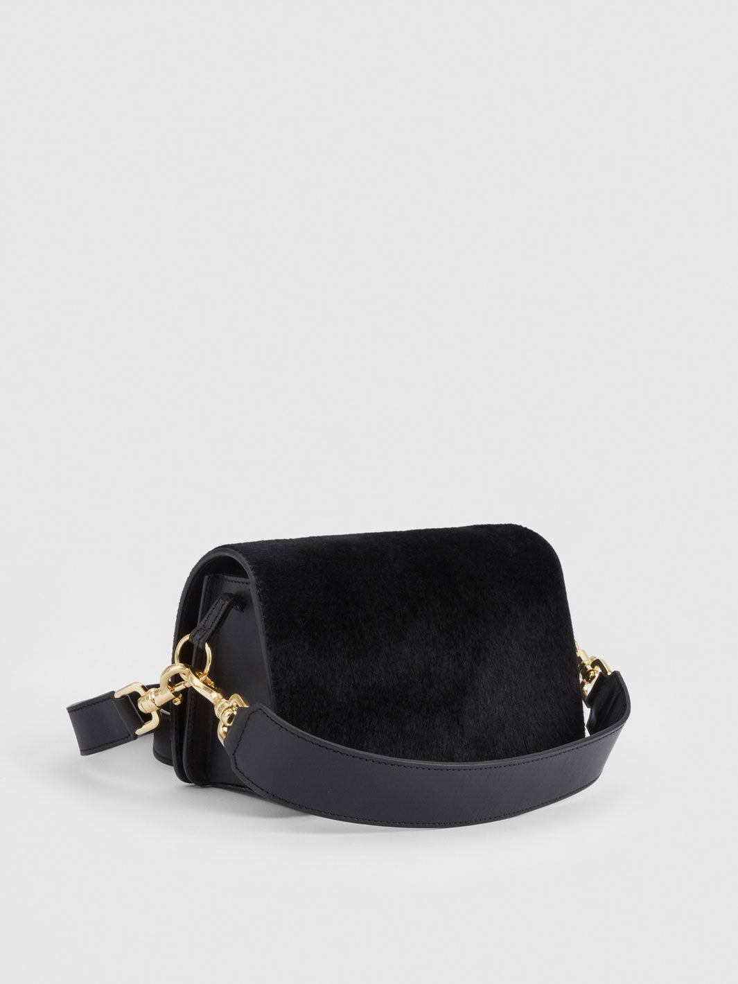Assisi Black Leather/Pony Shoulder Bag