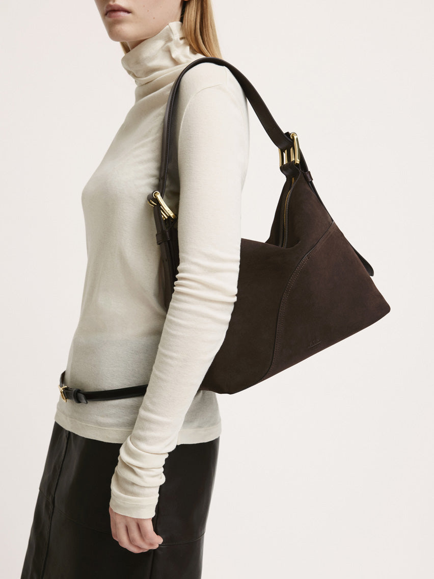 Bassanina Walnut Suede/Leather Mini tote bag