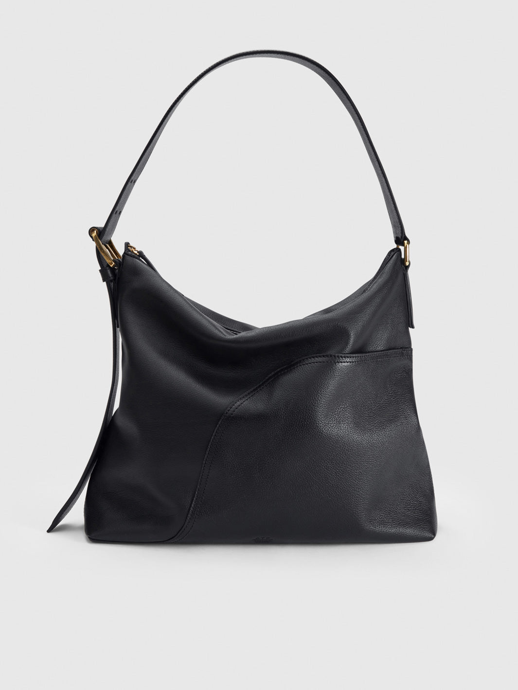 Bassano Black Grained Leather/Leather Tote bag