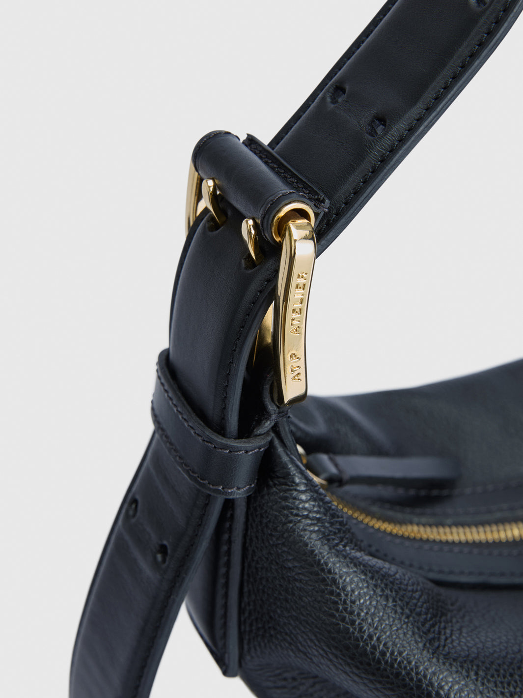 Bassano Black Grained Leather/Leather Tote bag