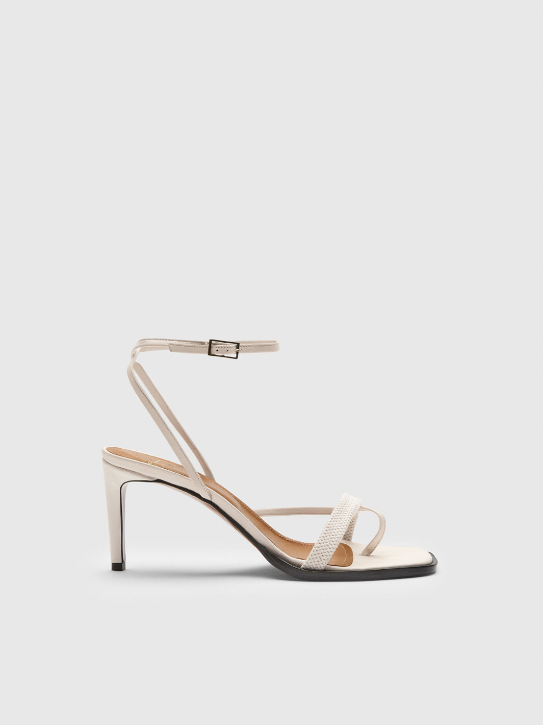 Belfiore Linen Nappa Strappy heeled sandals