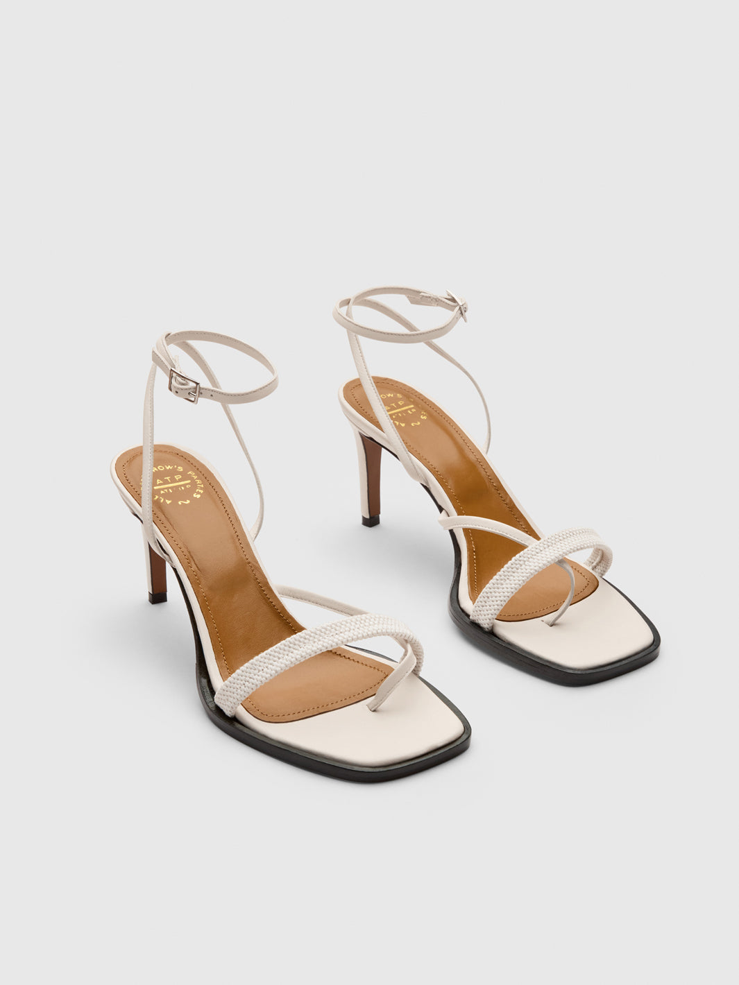 Belfiore Linen Nappa Strappy heeled sandals