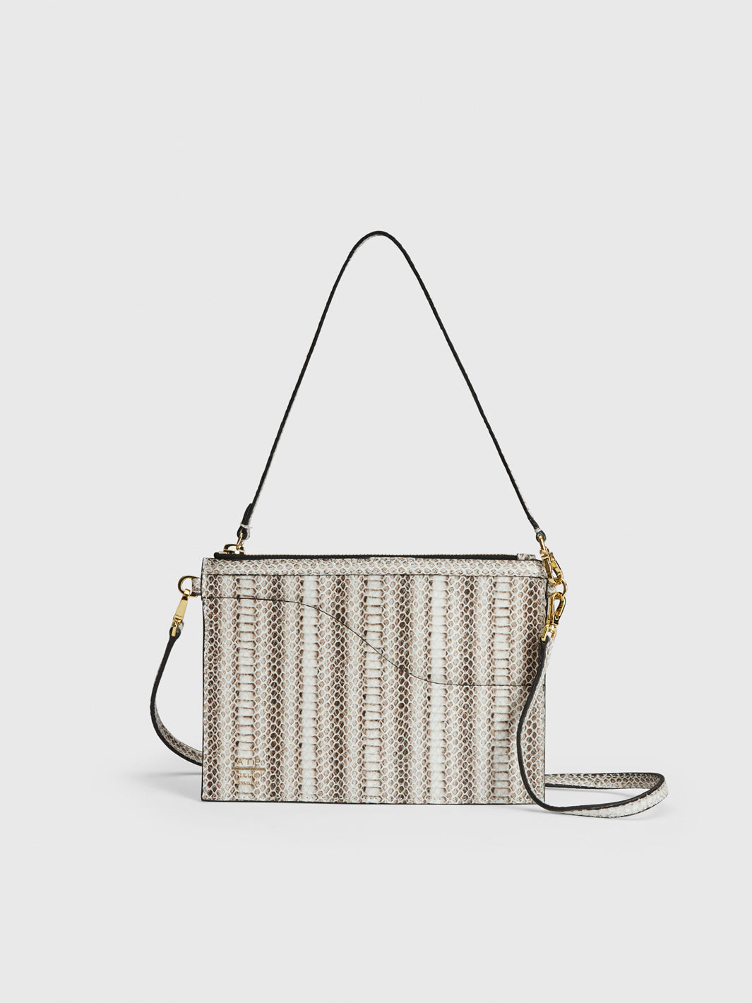 Buonarroti Linen/Grey Printed Snake Pouch