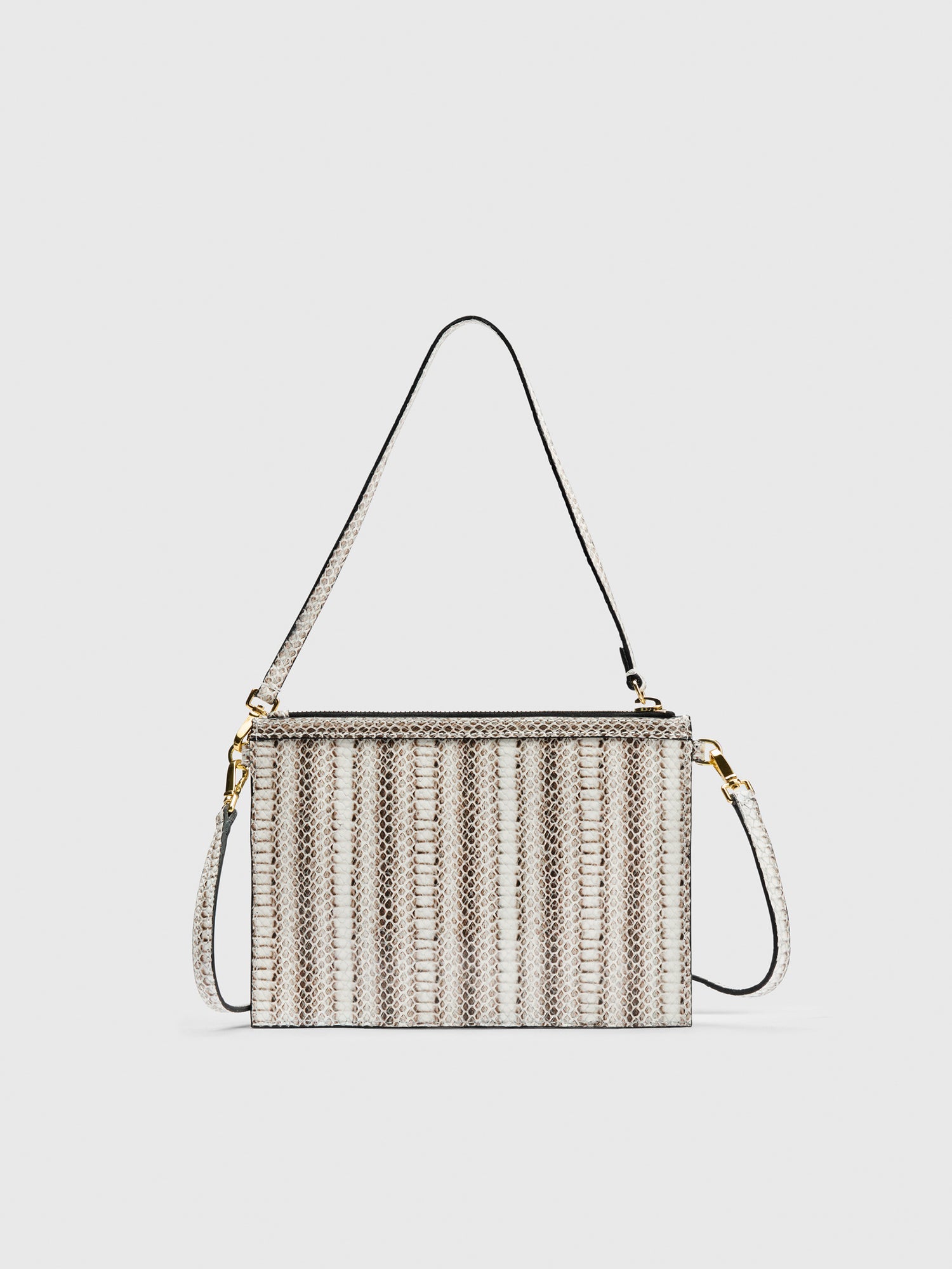 Buonarroti Linen/Grey Printed Snake Pouch