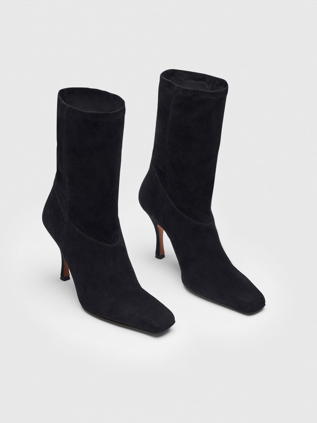 Camerano Black Suede Stretch Ankle boots