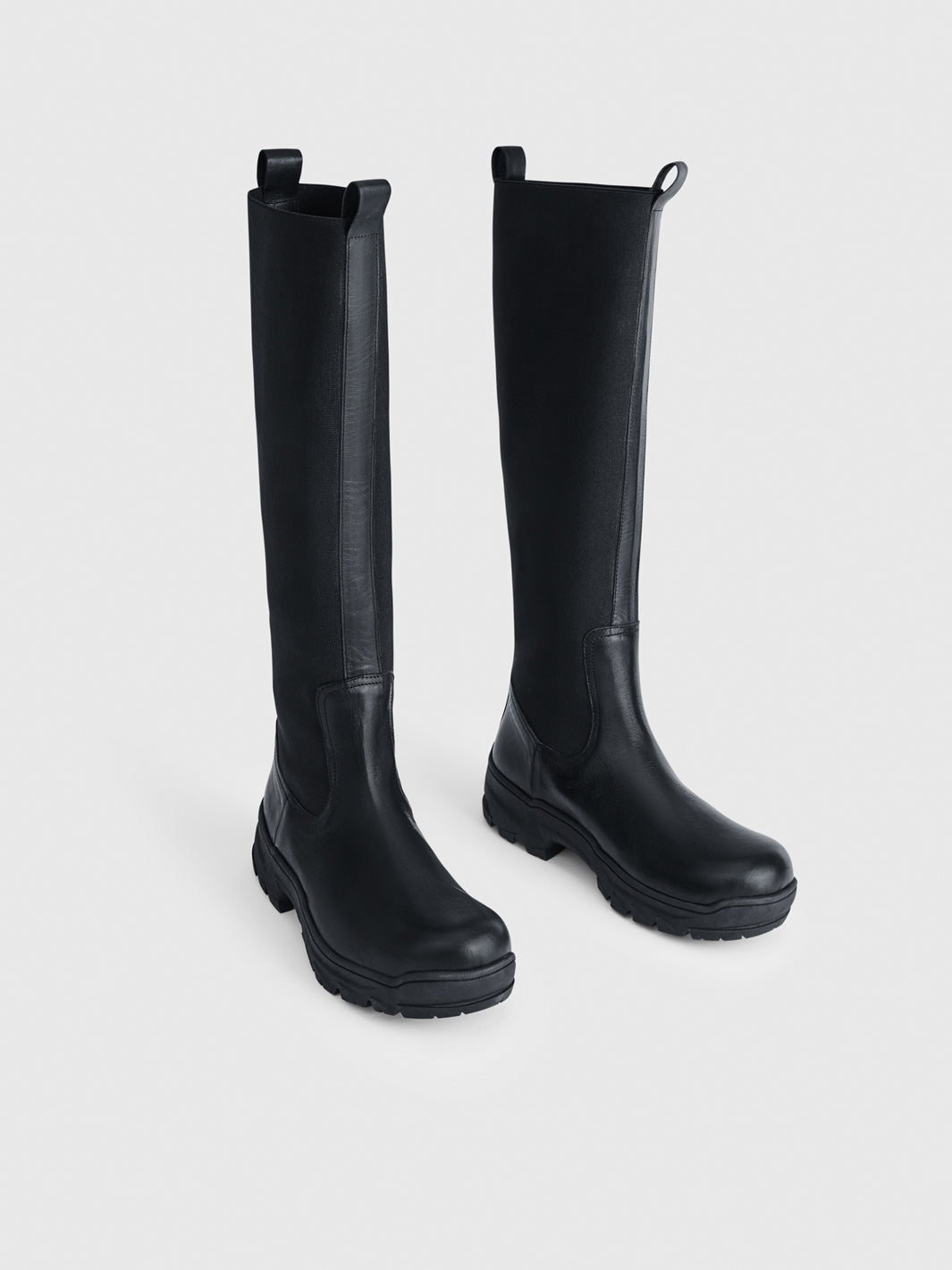 Caorle Black Leather Knee high boots